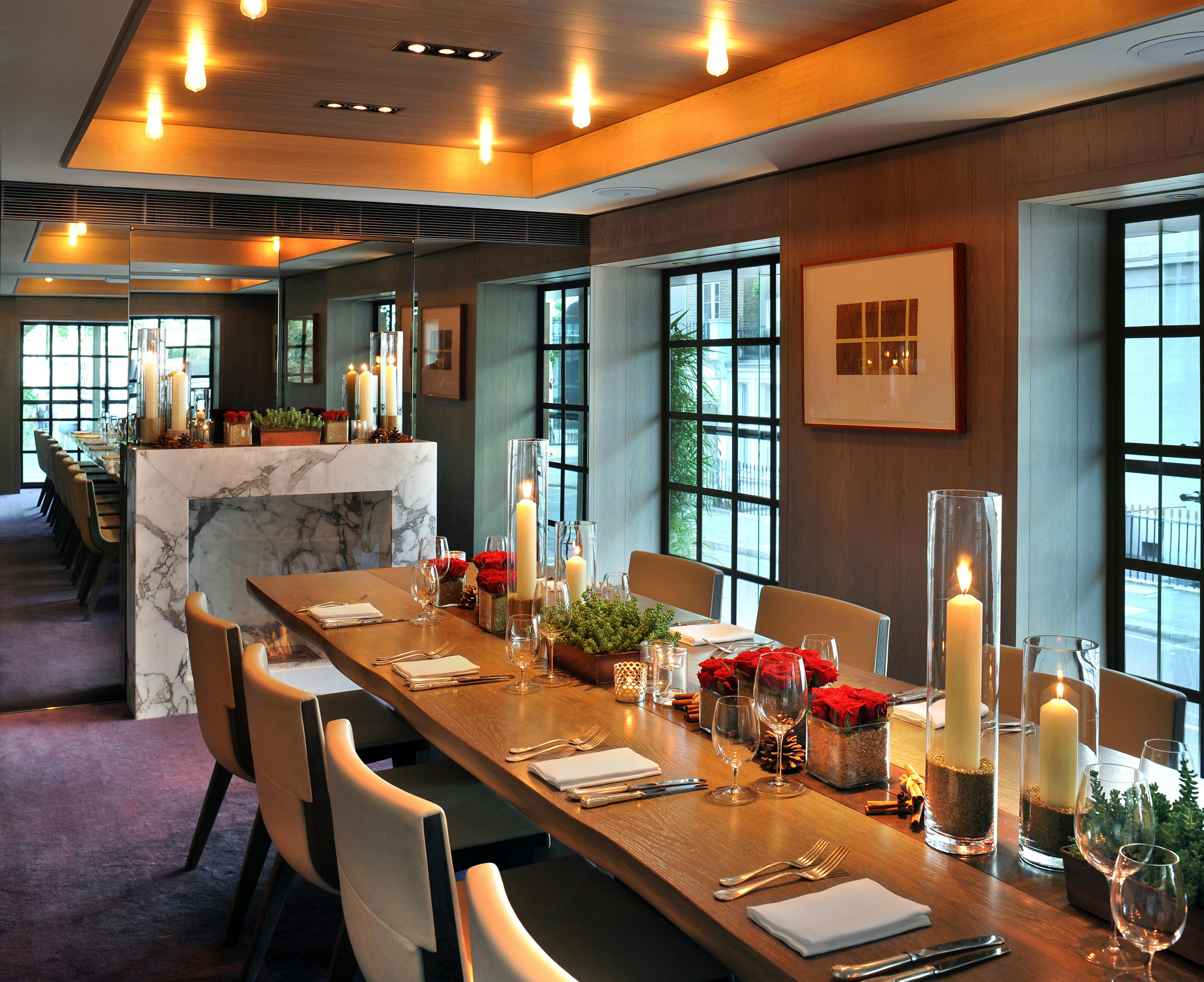 Elegant dining setup at The Muse, perfect for corporate dinners and private gatherings.